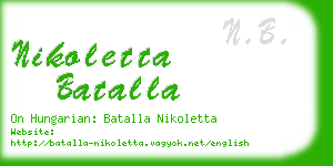 nikoletta batalla business card